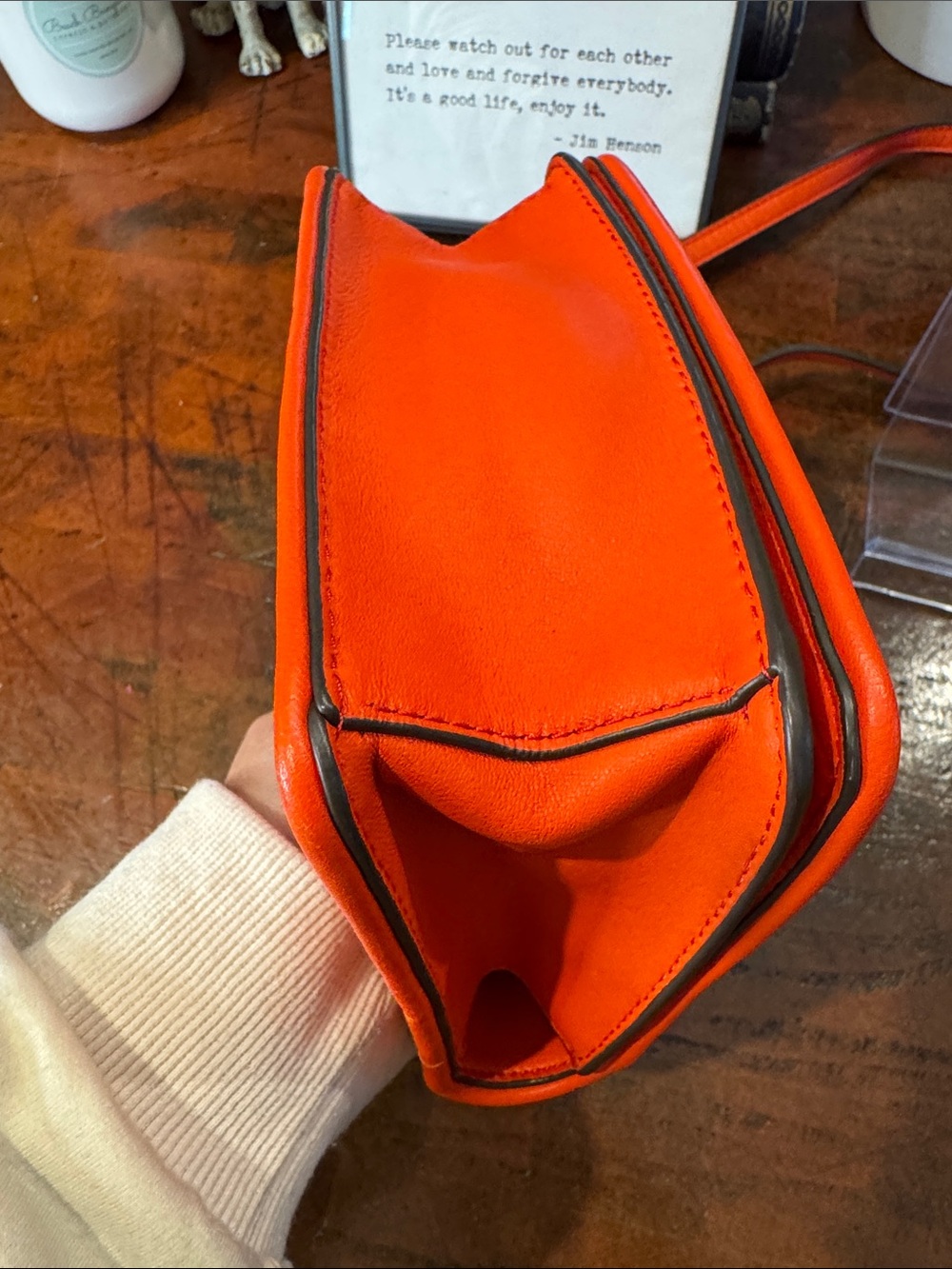Tory Burch Bright Orange Quilted Crossbody with Gold Chain - Picture 7 of 13